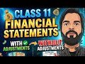📘 Class 11 Accounts: Financial Statements (With &amp; Without Adjustments) 📊#cbse #commerce #education 