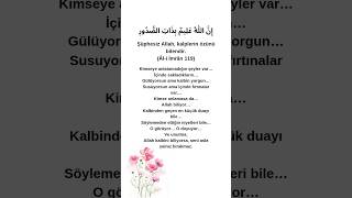 Kimse Bilmese De… Allah Biliyor.