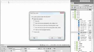 Importing Word in Dreamweaver