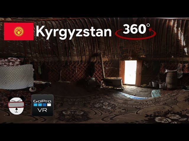 🌍 360° Inside A Nomad Yurt | Song Kul, Kyrgyzstan 🇰🇬【GoPro VR Travel | 360 Video】 class=