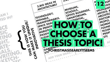 How to decide a thesis topic in Architecture!