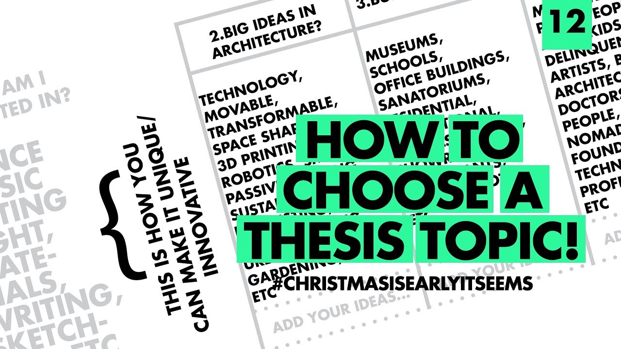 how to choose a thesis topic for architecture