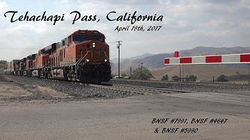 Tehachapi Pass trains in 4K: 4-19-2017 / BNSF #7991, BNSF #4647 & BNSF #5990