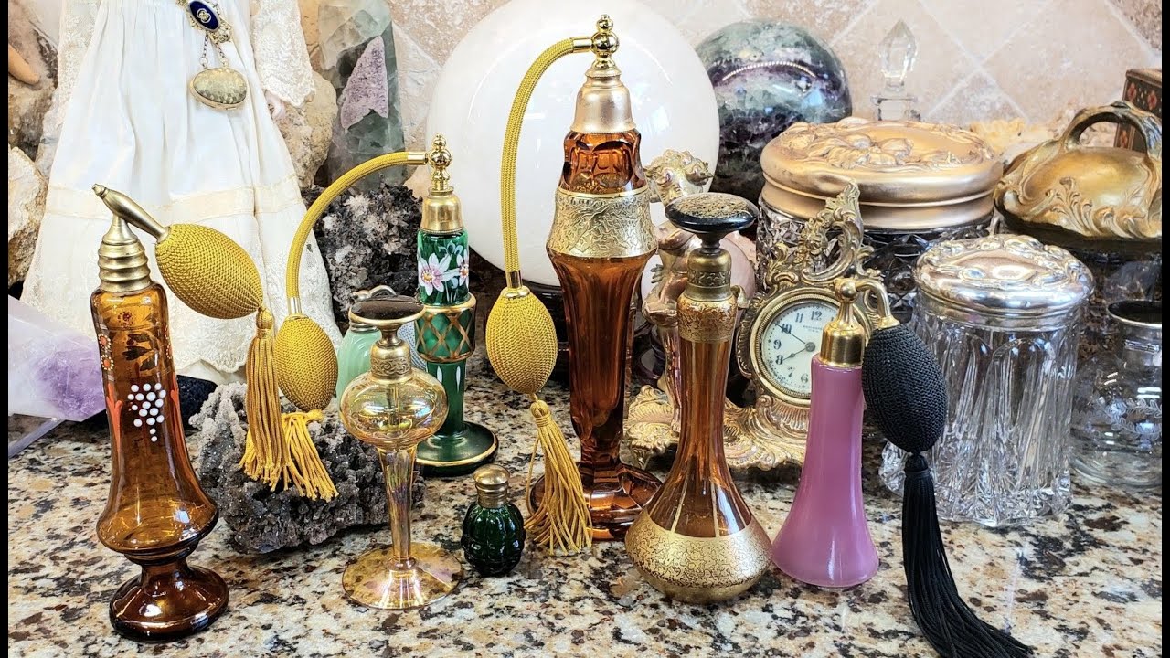 Antique Victorian & Art Deco Era Glass Perfume Bottle Collection