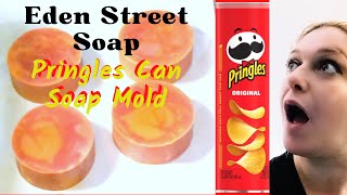 Making a round soap mold out of a Pringles can. How to make your own molds at home. Plus Soap Recipe