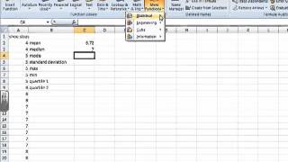 Measure of Central and Variability Using Excel - Flash