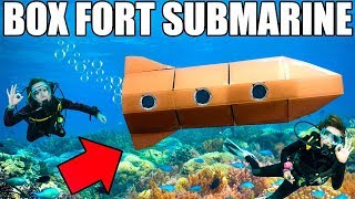 24 HOUR BOX FORT SUBMARINE CHALLENGE!! 📦💦 Scuba Tanks, Onboard Oxygen \& More!