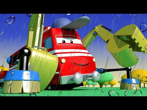 Rong Troy - Tina Jäi Mudalaviini Alla ! - Autolinnas 🚄 Autode ja Veokite multikas lastele 🚉