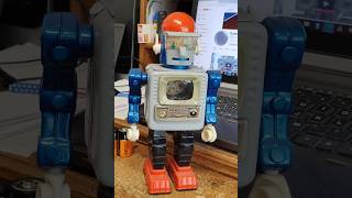 In for a tune up, custom Mr.TV robot. Made from 50-year-old parts. Alps TV spaceman and Mr. Mercury.
