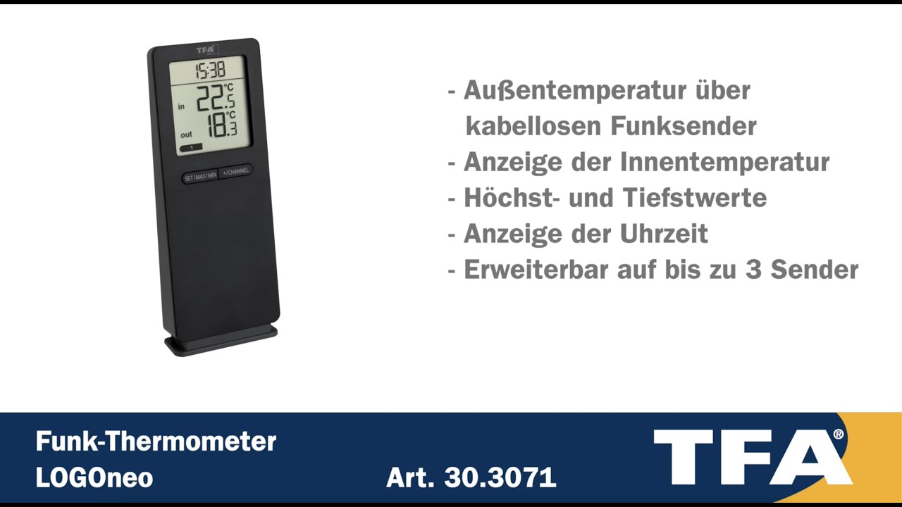 TFA Dostmann Funk-Thermometer LOGOneo 30.3071