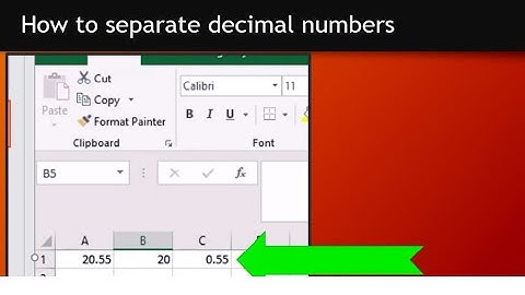 how to separate decimal number in excel