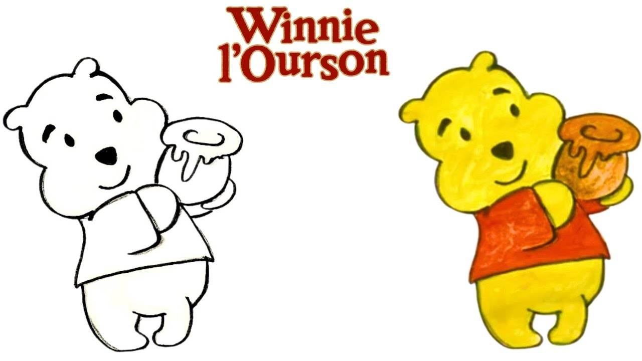 dessin Winnie l'ourson : Comment dessiner Winnie l'ourson - YouTube