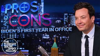 Pros and Cons: Biden’s First Year in Office | The Tonight Show Starring Jimmy Fallon