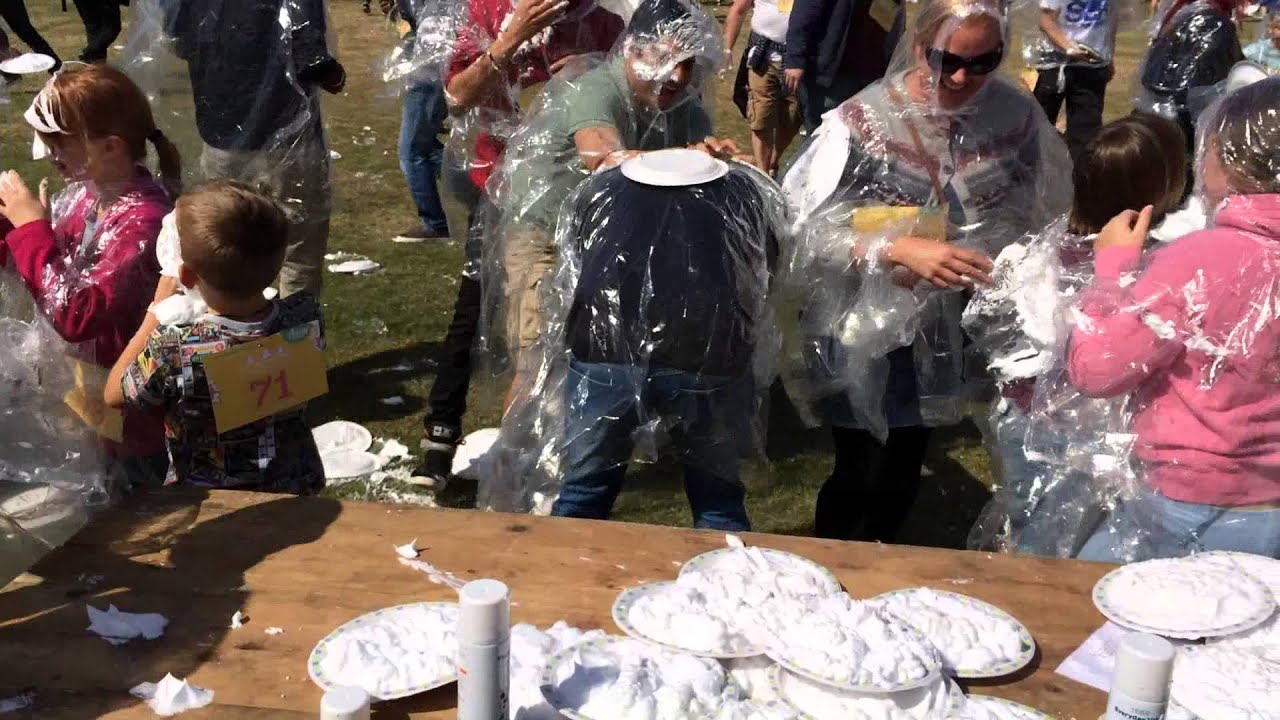 Cream Pie Fight at Tattershall Lakes August 2014 YouTube
