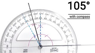 how to construct 105 degree with compass by RGBT Mathematics