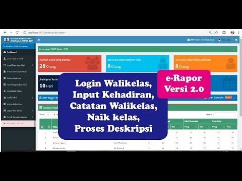 Cara Login dan Input Data oleh Walikelas di e-Rapor Versi 2.0