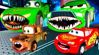 Lightning McQueen and MATER vs Zombie Chick Hicks  Pixar cars Zombie apocalypse in  BeamNG.drive