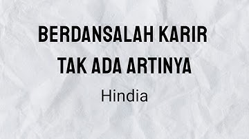 Berdansalah Karir Tak Ada Artinya - Hindia | Lyrics