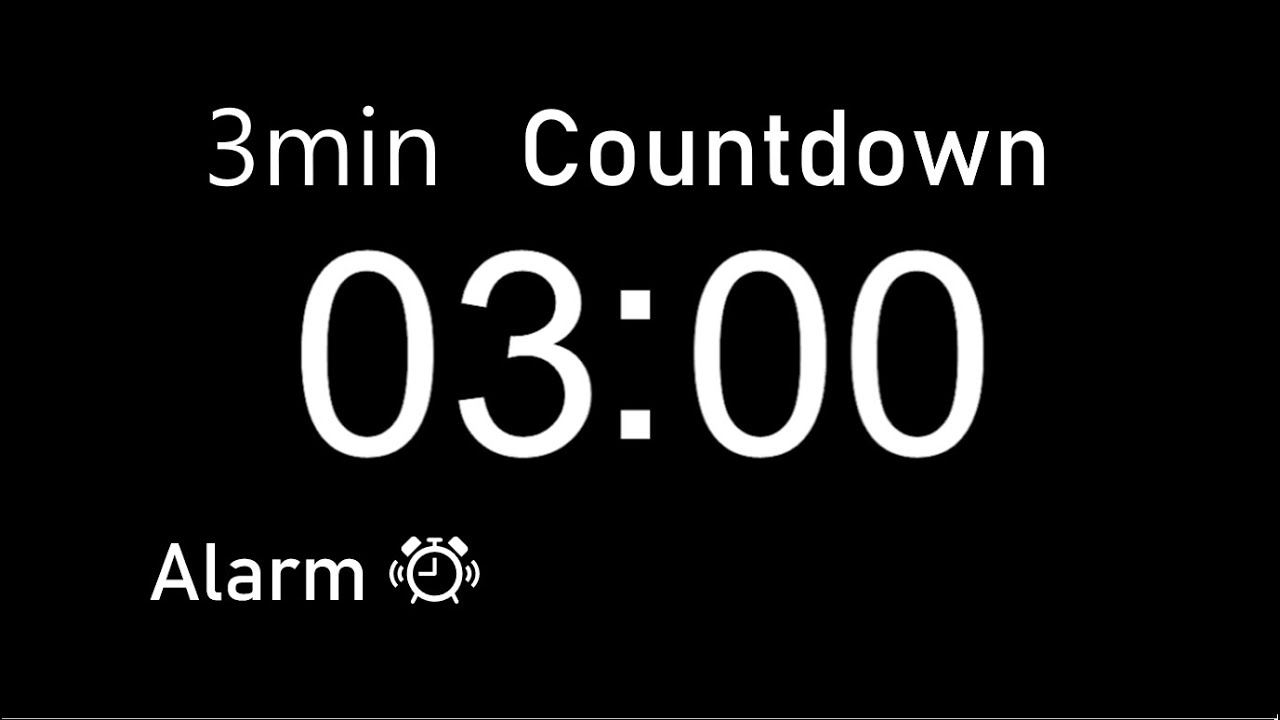 [3 minute Timer & Alarm] Countdown | 3분 타이머 | 3분 알람 - YouTube