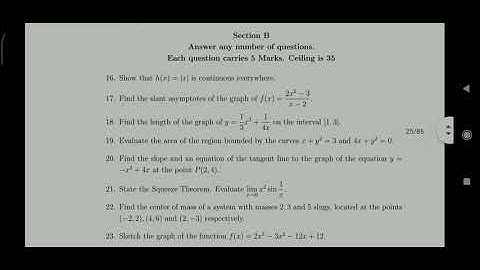 MTS2B02-CALCULUS OF SINGLE VARIABLE-1||model question
