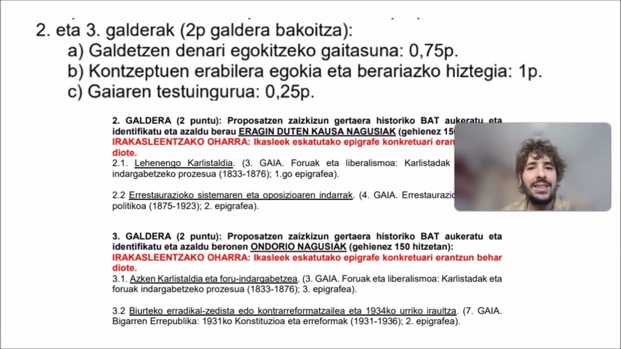 Historiako 2025eko selektibitateko azterketa