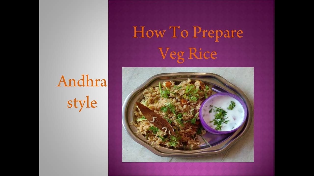 How to prepare vegetable rice in Telugu at home, veg biryani, veg rice in Indian style YouTube