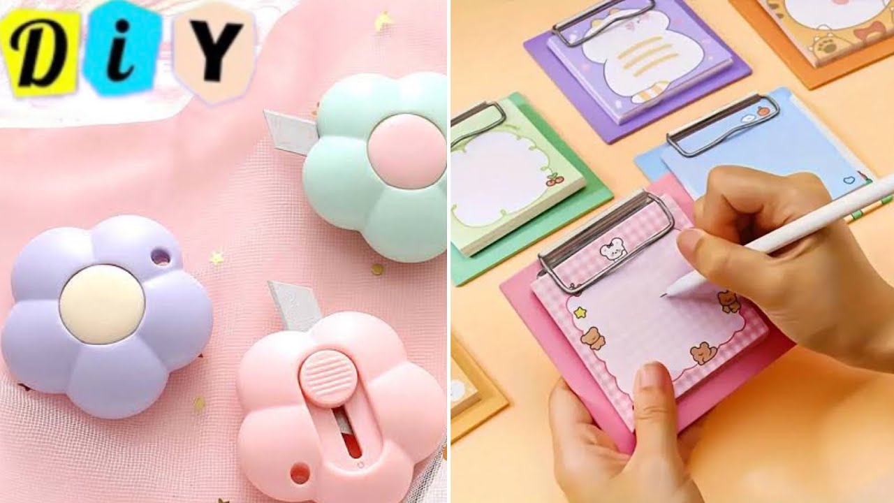 🌈 DIY cute stationery / How to make stationery supplies at home / Easy ...
