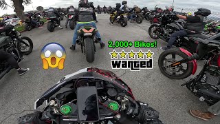Taking My Ninja H2 To The Biggest Bike Meet 2,000+ Bikes! *Cops Brought Helicopter!*