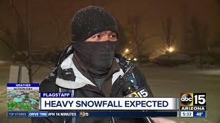 Downtown flagstaff has reported six inches of snow before 6 a.m.
thursday.