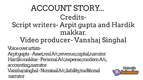 Class 11 Accountancy art integration project..Animated video