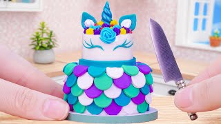 Rainbow Unicorn Cake 🌈 Best Ever Miniature Mermaid Unicorn Cake Decorating Recipe | Mini Bakery
