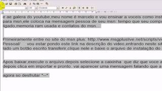 Video aula - otimo script para msn BY: Marcelo