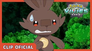¡Scorbunny comparte unos dulces! | Serie Viajes Pokémon | Clip oficial