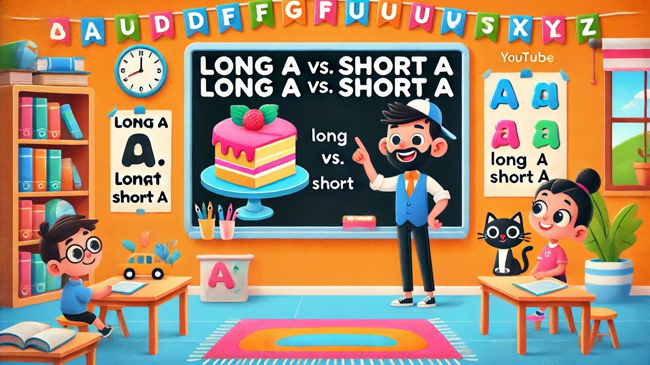 Long A vs. Short A | Learn Vowel Sounds & Spelling Words! - YouTube
