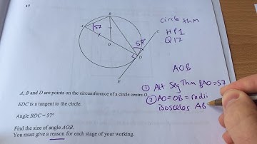 Maths GCSE Higher Paper 1 Q17 circle theorems