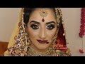 Real Bride | Asian Bridal Makeup | Traditional Look | Round Glittery Smokey Eyes And Bold Lips