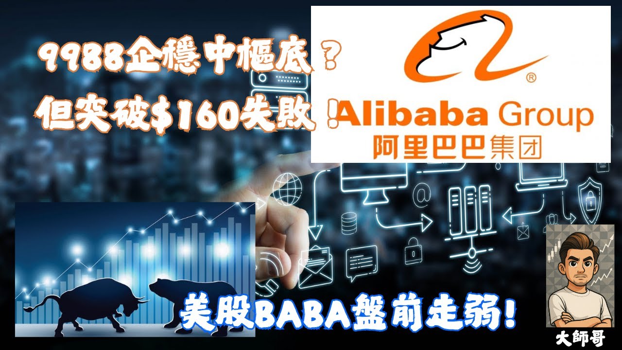 9988.hk + BABA.US - 🚨「阿里雙股分化！9988小升1.36%破157，BABA盤前跌1.6%，Kimi K2滿分救市？」  (有字幕)