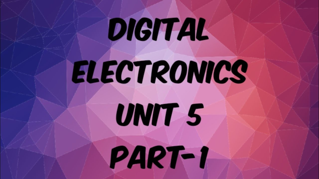 Digital electronics unit 5 Part -1 Live Stream - YouTube