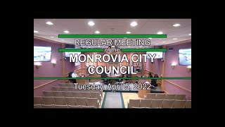 Monrovia City Council | April 5, 2022 | Regular Meeting