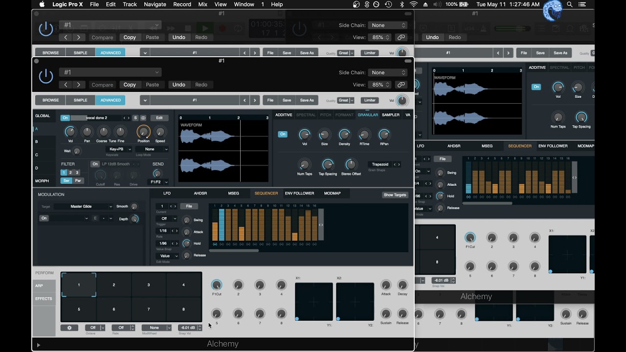 Watch Alchemy Granulator Synth Examples (Continued from Tutorial) on YouTube Watch Alchemy Granulator Synth Examples (Continued from Tutorial) on YouTube