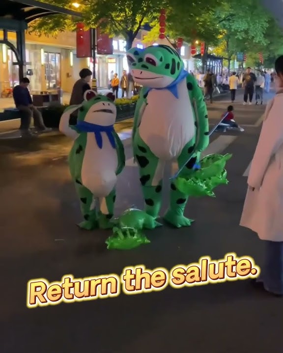 Kick and salute! These frogs are so cute!
