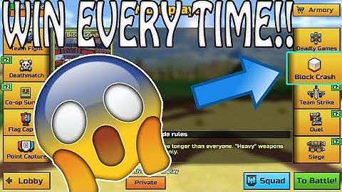 PixelGun: How to win a game of BLOCK CRASH!! (EASY)