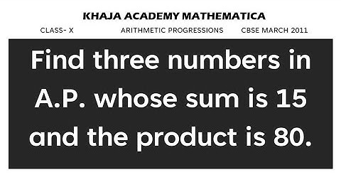 Find three numbers in A.P. whose sum is 15 and the product is 80.