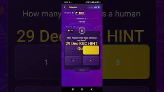 KBC OFFLINE QUIZ 29 Dec 2025|KBC Daily Quiz Answers|#kbcshorts|TechtipsTrust