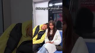 Her reaction when I fell asleep on her shoulder on the subway #kindness #love #viral #sleep#couple