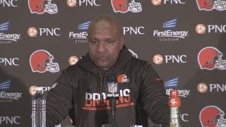 Hue Jackson gets emotional after loss