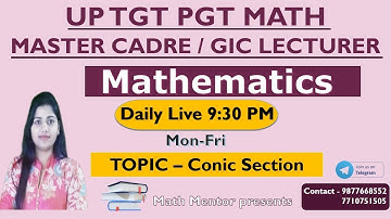 Conic Section Circle For Master Cadre | UP TGT PGT | KVS | DSSSB