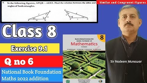 Class 8 Exercise 9.1 Q no 6 Ex 9.1 NBF Maths How Find unknown values in  Similar figures Sir Nadeem