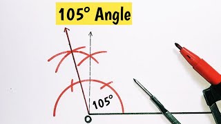 Famous How to construct 105 degree angle with compass || 105° Angle || 105 डिग्री का कोण Wealth