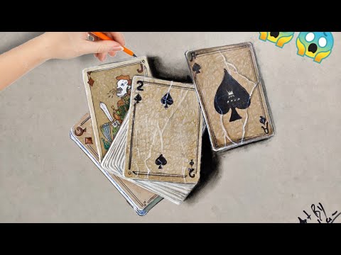 how to draw 3d playing cards